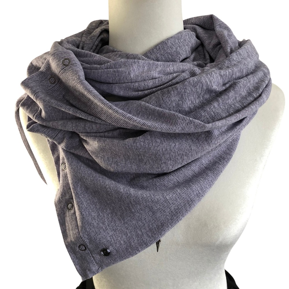 Lululemon Vinyasa Scarf Heathered Purple Space Dye Snap Convertible Wrap OS